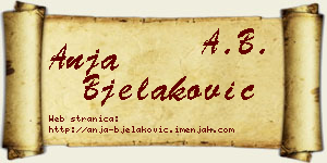 Anja Bjelaković vizit kartica